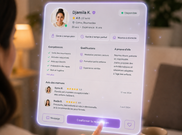 Une mère et sa fille utilisent un téléphone