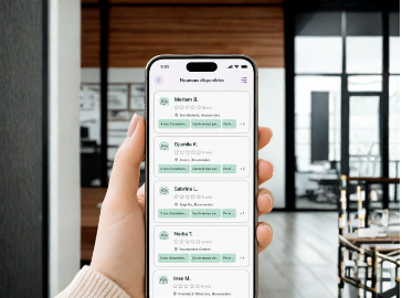 Plusieurs profils de nounous sur un téléphone